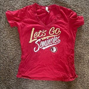 Women's Red Seminoles V-Neck T-Shirt